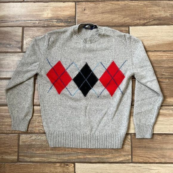 vintage 1980s argyle sweater 7ced - Picture 1 of 3